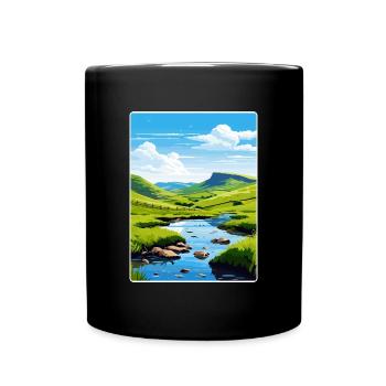 Peak District Vereinigtes Königreich Großbritannien Reiseplakat WPA - Tasse einfarbig - Schwarz - Vorne