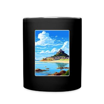 Marazion Cornwall England Travel Poster Souvenir - Full Colour Mug - black - Front