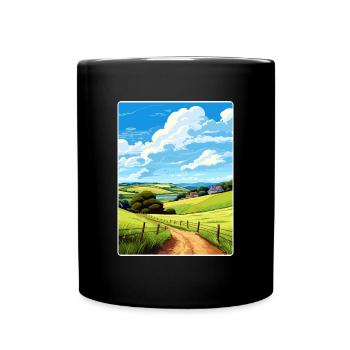 Lerryn Cornwall England Travel Poster Souvenir WPA - Full Colour Mug - black - Front