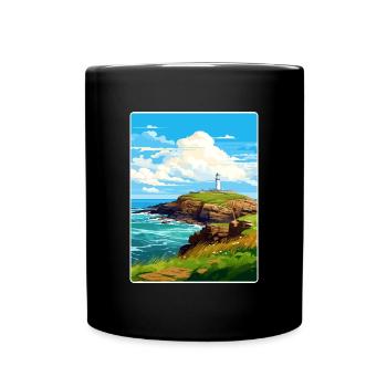 Godrevy Point Angleterre Affiche de voyage Souvenir WPA - Mug uni - noir - Devant