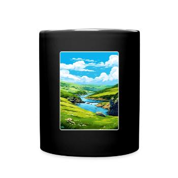 Boscastle Cornwall England Travel Poster Souvenir - Full Colour Mug - black - Front