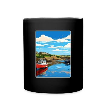 Bude Cornwall England Travel Poster Souvenir WPA - Full Colour Mug - black - Front