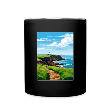 Lizard Point Angleterre Affiche de voyage Souvenir WPA - Mug uni - noir - Devant