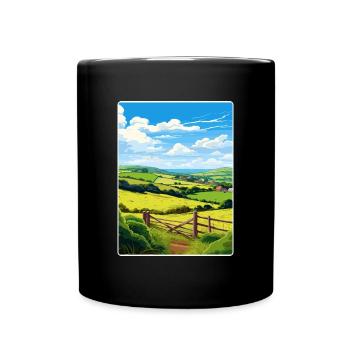 Kendijack Valley Cornwall England Reiseposter - Tasse einfarbig - Schwarz - Vorne