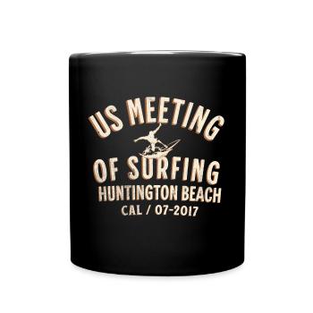 US meeting of surfing Huntington beach - Mug uni - noir - Devant