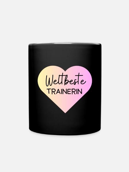 Weltbeste Trainerin! Personalisierbar - Tasse einfarbig - Schwarz