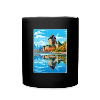 Québec Canada Affiche de voyage Peinture Souvenir WP - Mug uni - noir - Devant