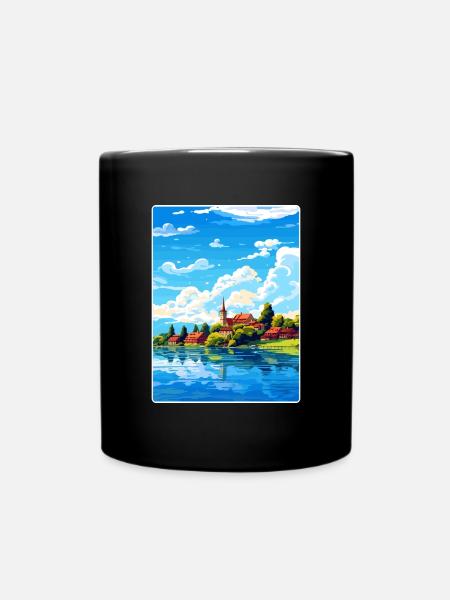 Bodensee Deutschland Europäisches Reiseposter WPA - Tasse einfarbig - Schwarz