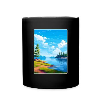Lake Arrowhead Kalifornien Reise Poster Souvenir - Tasse einfarbig - Schwarz - Vorne