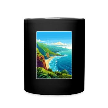 Na Pali Coast Hawaii Voyage Poster Souvenir WPA - Mug uni - noir - Devant