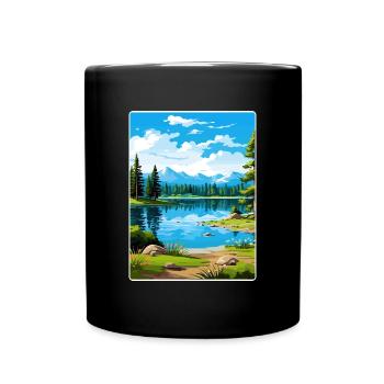 Big Bear Lake California Travel Poster Souvenir - Full Colour Mug - black - Front