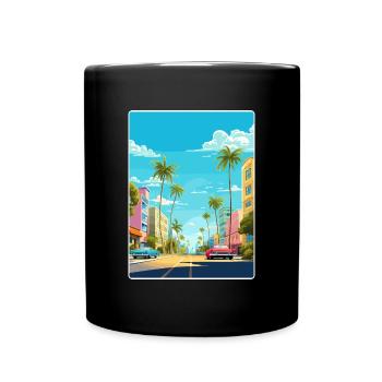 Miami Florida Travel Poster Souvenir Painting WPA - Full Colour Mug - black - Front