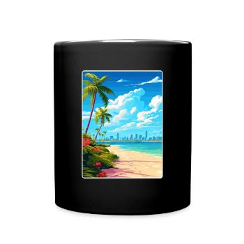 Miami Florida Travel Poster Souvenir Painting WPA - Full Colour Mug - black - Front
