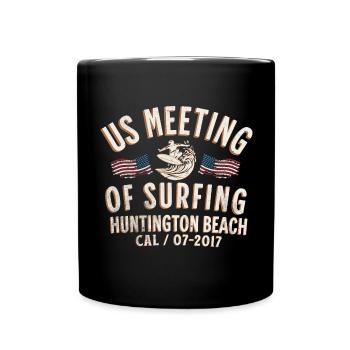US meeting of surfing Huntington beach 2 - Full Colour Mug - black - Front