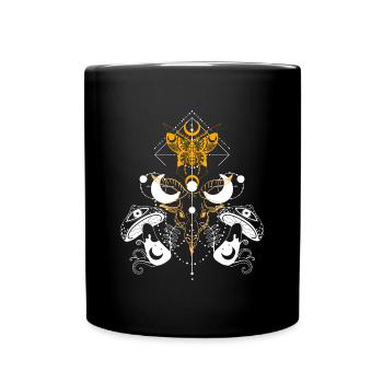 Ornate Geometric Mandala Crest - Full Colour Mug - black - Front