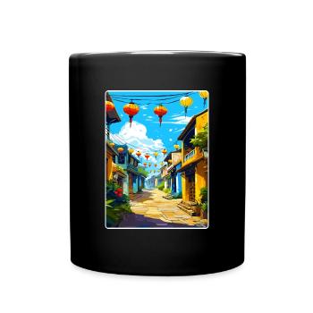 Hoi An Vietnam Reise Poster Souvenir Malerei WPA - Tasse einfarbig - Schwarz - Vorne