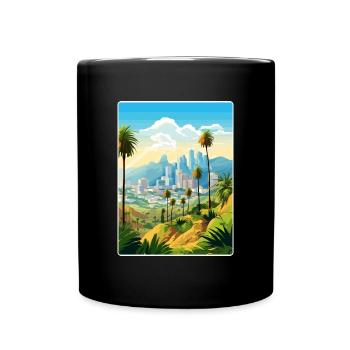 Los Angeles California Travel Poster Souvenir WPA - Full Colour Mug - black - Front