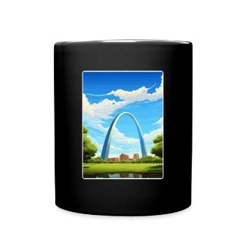 Gateway Arch Nationalpark Reiseplakat Souvenir - Tasse einfarbig - Schwarz - Vorne