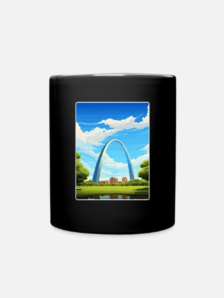 Gateway Arch Nationalpark Reiseplakat Souvenir - Tasse einfarbig - Schwarz