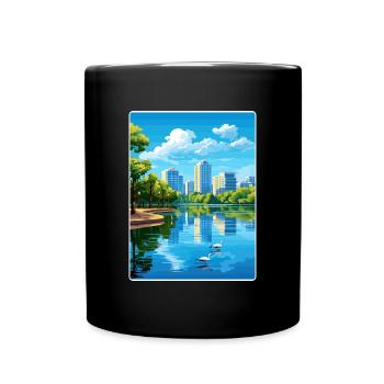 Orlando Beach Florida City Reiseposter Souvenir - Tasse einfarbig - Schwarz - Vorne
