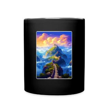 Great of China Travel Poster Souvenir Painting WPA - Full Colour Mug - black - Front