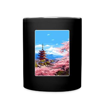 Kyoto Japan Reise Poster Souvenir Postkarte Farbe - Tasse einfarbig - Schwarz - Vorne