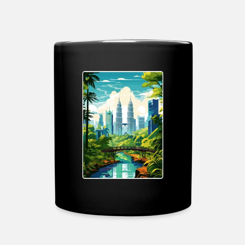 Kuala Lumpur Malaysia Reiseposter Souvenir WPA - Tasse einfarbig - Schwarz