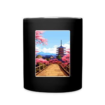 Kyoto Japan Reise Poster Souvenir Postkarte Farbe - Tasse einfarbig - Schwarz - Vorne