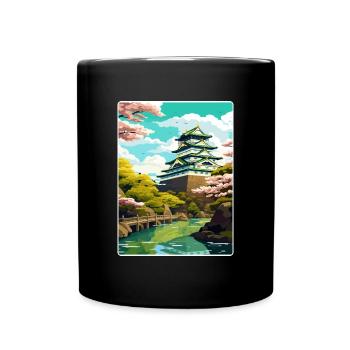 Osaka Japan Reise Poster Souvenir Postkarte Farbe - Tasse einfarbig - Schwarz - Vorne