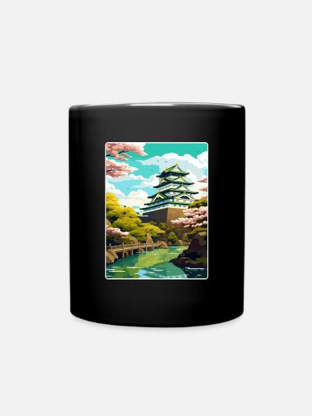 Osaka Japan Travel Poster Souvenir Postcard Paint - Full Colour Mug - black