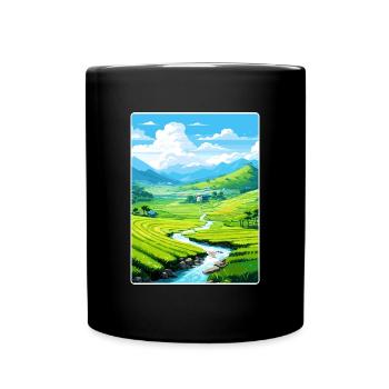 Vietnam Reise Poster Souvenir Postkarte Malerei - Tasse einfarbig - Schwarz - Vorne