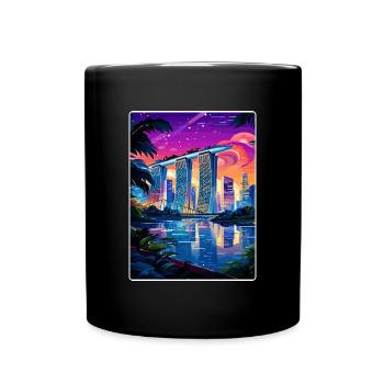 Marina Bay Sands Singapur Reiseposter Souvenir - Tasse einfarbig - Schwarz - Vorne