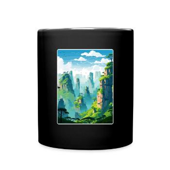 Zhangjiajie China Travel Poster Souvenir Paint WPA - Full Colour Mug - black - Front