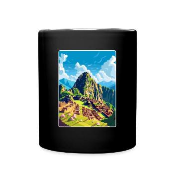 Machu Picchu Peru Reise Poster Souvenir Farbe WPA - Tasse einfarbig - Schwarz - Vorne