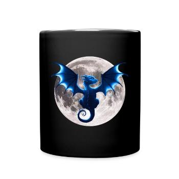 Drachen Motive, monde, dark Fantasy Prints - Tasse einfarbig - Schwarz - Vorne