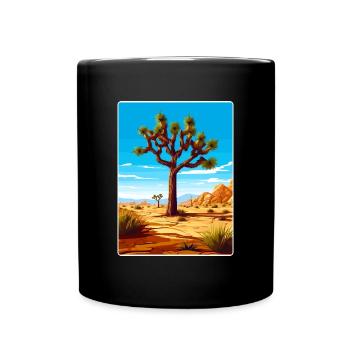 Joshua Tree Nationalpark Kalifornien Reiseposter - Tasse einfarbig - Schwarz - Vorne