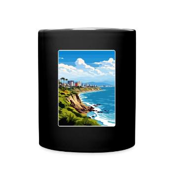 Lima Peru Reise Poster Souvenir Postkarte Malerei - Tasse einfarbig - Schwarz - Vorne