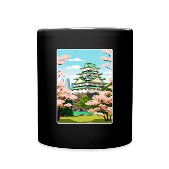 Osaka Japan Reise Poster Souvenir Postkarte Farbe - Tasse einfarbig - Schwarz - Vorne
