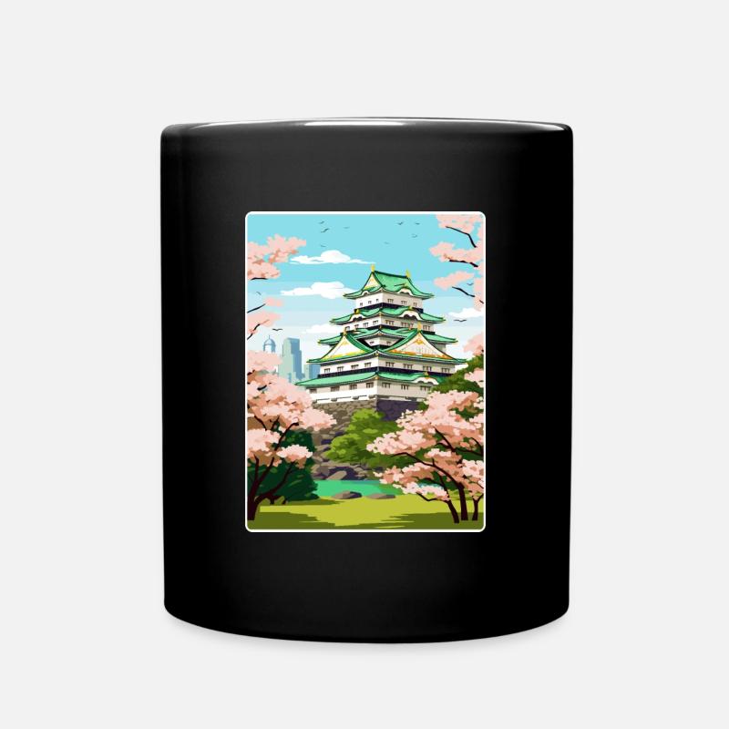 Osaka Japan Travel Poster Souvenir Postcard Paint - Full Colour Mug - black