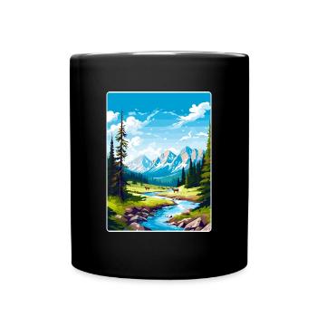 Parc national Banff Canada Affiche de voyage souvenir - Mug uni - noir - Devant