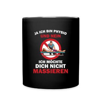 Physiotherapeut Geschenk Physio Physiotherapie - Tasse einfarbig - Schwarz - Vorne