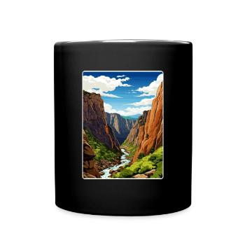 Black Canyon National Park Colorado Travel Poster - Full Colour Mug - black - Front