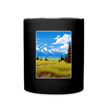 Affiche de voyage souvenir du parc national de Grand Teton - Mug uni - noir - Devant