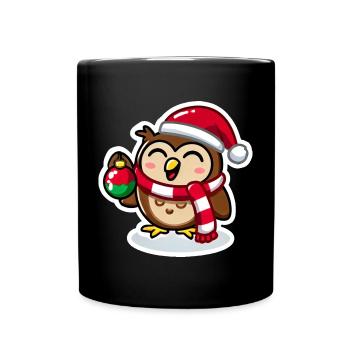 Wise Owl Christmas Cheer - Tasse einfarbig - Schwarz - Vorne