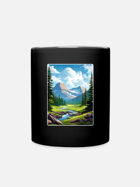 Gletscher-Nationalpark Reiseposter Souvenir WPA - Tasse einfarbig - Schwarz