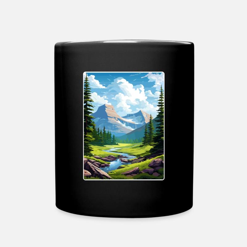 Gletscher-Nationalpark Reiseposter Souvenir WPA - Tasse einfarbig - Schwarz