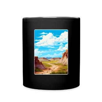 Badlands Nationalpark Reise Poster Souvenir WPA - Tasse einfarbig - Schwarz - Vorne