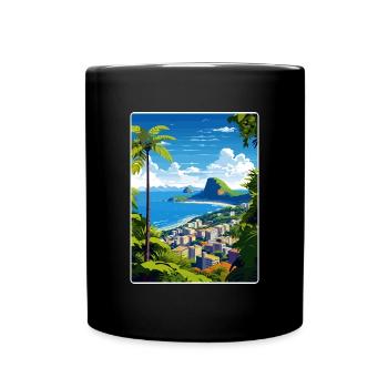 Rio de Janeiro Brésil Affiche de voyage Souvenir WPA - Mug uni - noir - Devant