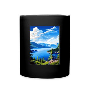 Affiche de voyage souvenir du parc national du lac Crater - Mug uni - noir - Devant