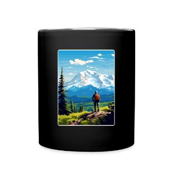 Denali National Park Travel Poster Souvenir WPA - Full Colour Mug - black - Front